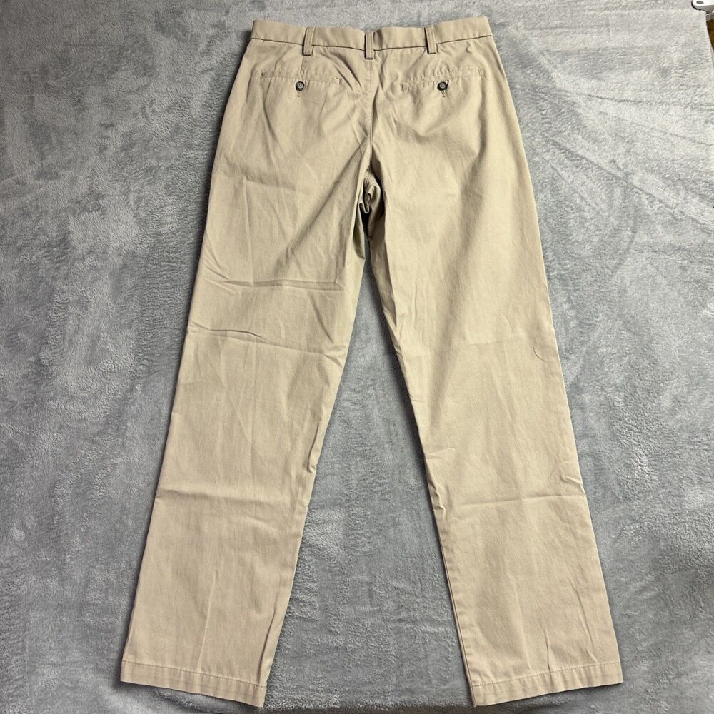 Croft & Barrow Chino Pants Men's 32x34 Beige Classic Fit Khaki Pleated Cotton - Picture 13 of 16